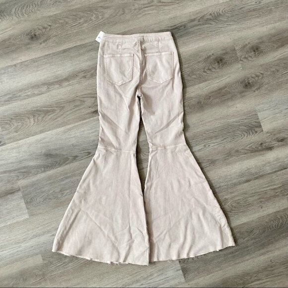 NWT Free People Just Float On Flare Jeans High Rise in Peach Neutral Tan 28 - Picture 13 of 16